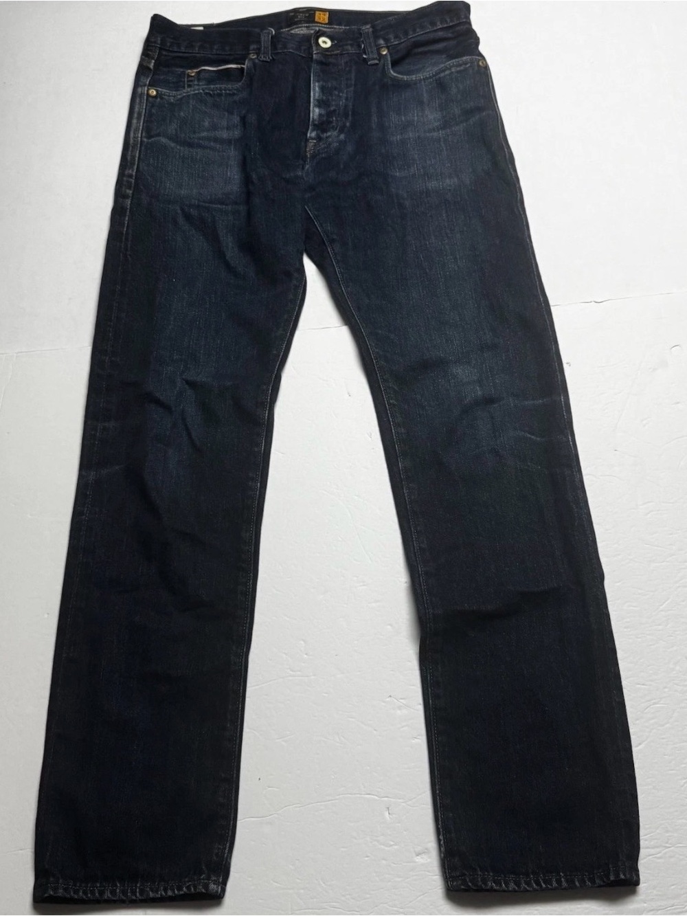 J Crew 484 Jeans Japanese Selvedge Kaihara Denim Dark Blue Button Fly 32x32 Slim